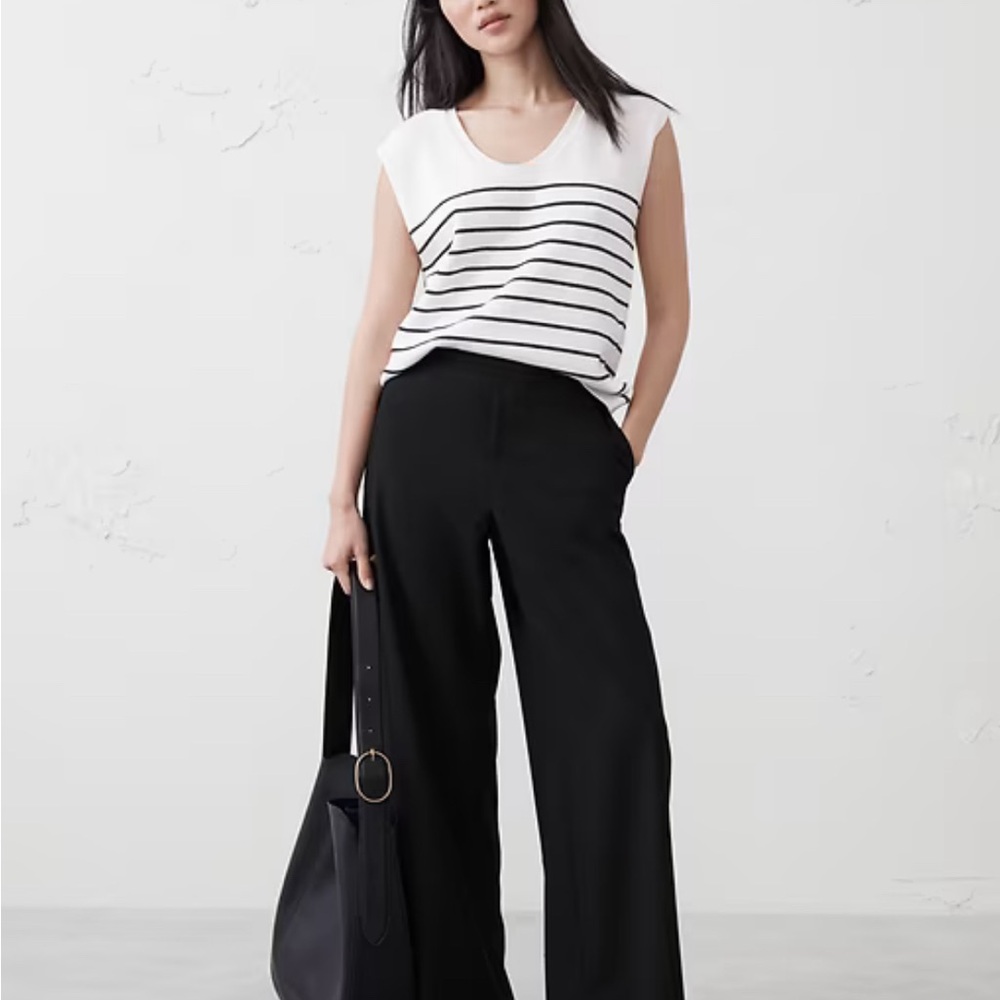 Banana Republic Black Wide-Leg Trousers NWT